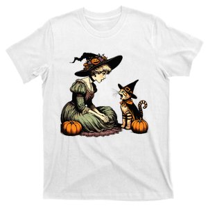 Cat Mom Witch Pumpkin Cat Halloween Women Halloween T-Shirt