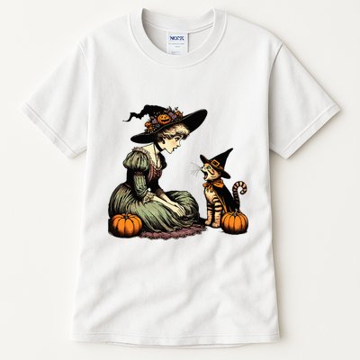 Cat Mom Witch Pumpkin Cat Halloween Women Halloween Tall T-Shirt