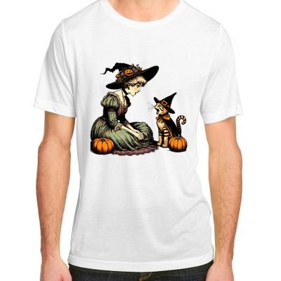 Cat Mom Witch Pumpkin Cat Halloween Women Halloween Adult ChromaSoft Performance T-Shirt