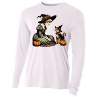 Cat Mom Witch Pumpkin Cat Halloween Women Halloween Cooling Performance Long Sleeve Crew