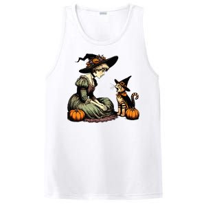 Cat Mom Witch Pumpkin Cat Halloween Women Halloween PosiCharge Competitor Tank