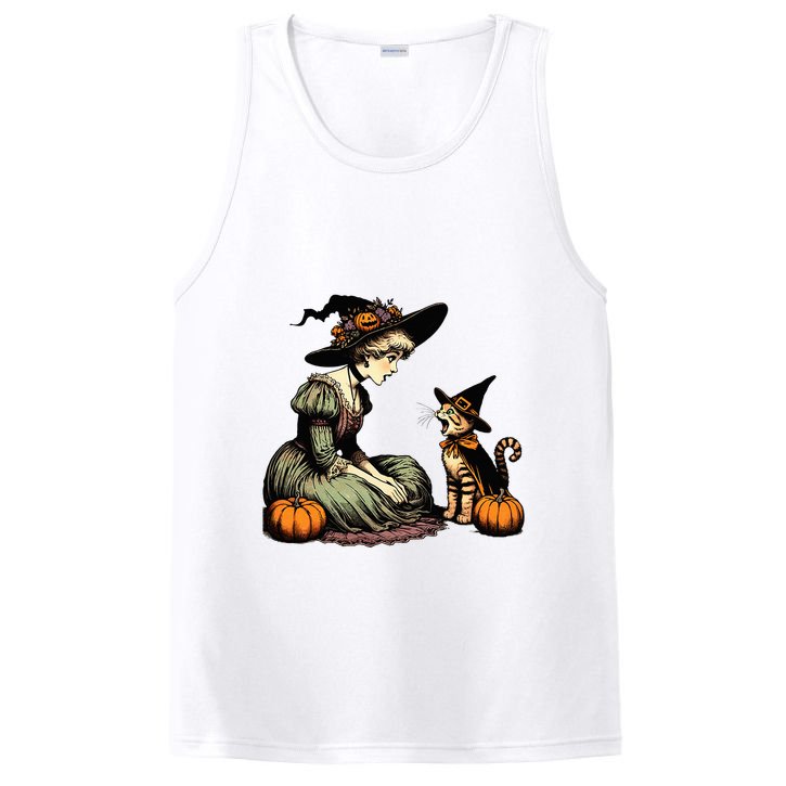 Cat Mom Witch Pumpkin Cat Halloween Women Halloween PosiCharge Competitor Tank
