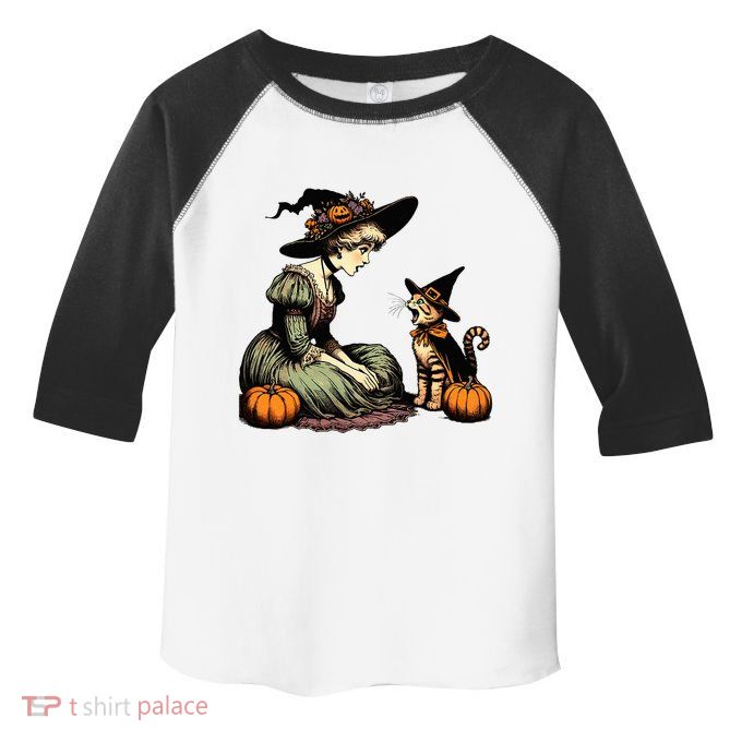 Cat Mom Witch Pumpkin Cat Halloween Women Halloween Toddler Fine Jersey T-Shirt