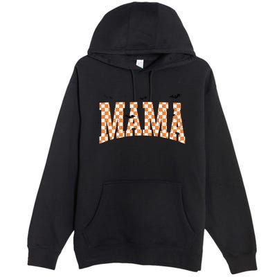 Checkerboard Mama With Spider Halloween Mama Spooky Vibes Gift Premium Pullover Hoodie