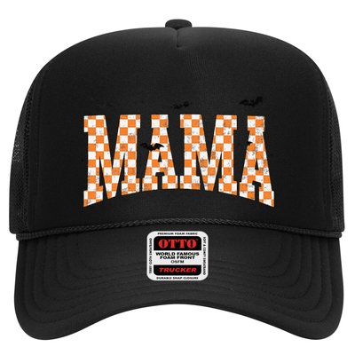 Checkerboard Mama With Spider Halloween Mama Spooky Vibes Gift Trucker Hat