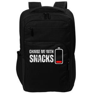 Charge Me With Snacks Funny Snack Lover Impact Tech Backpack