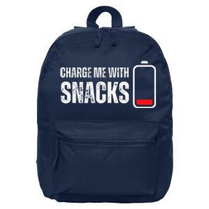 Charge Me With Snacks Funny Snack Lover 16 in Basic Backpack