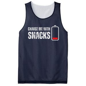 Charge Me With Snacks Funny Snack Lover Mesh Reversible Basketball Jersey Tank