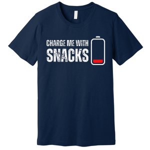 Charge Me With Snacks Funny Snack Lover Premium T-Shirt