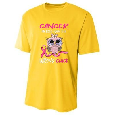 Cancer Messed With The Wrong Chick Cute Breast Cancer Gifts Youth Performance Sprint T-Shirt