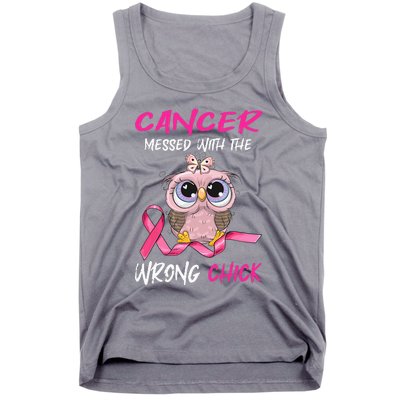 Cancer Messed With The Wrong Chick Cute Breast Cancer Gifts Tank Top