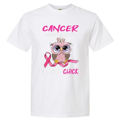 Cancer Messed With The Wrong Chick Cute Breast Cancer Gifts Garment-Dyed Heavyweight T-Shirt