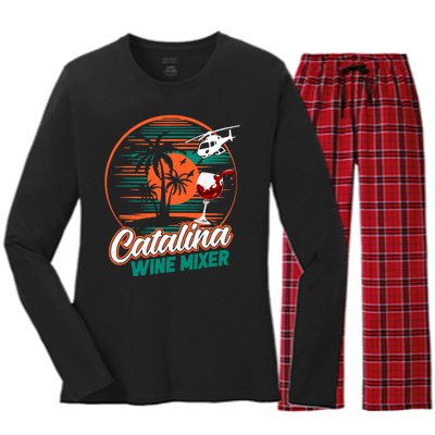 Ca.Talina Mixer Wine Women's Long Sleeve Flannel Pajama Set 