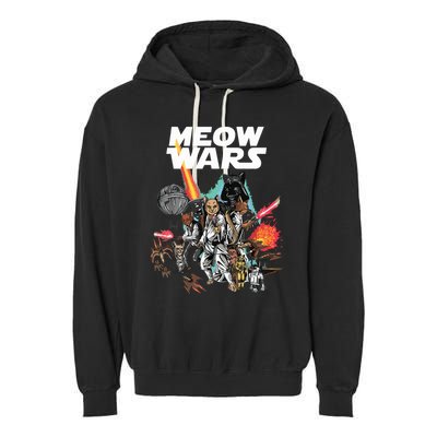 Cat Meow Wars Funny Cat Wars Cat Garment-Dyed Fleece Hoodie