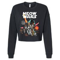 Cat Meow Wars Funny Cat Wars Cat Cropped Pullover Crew