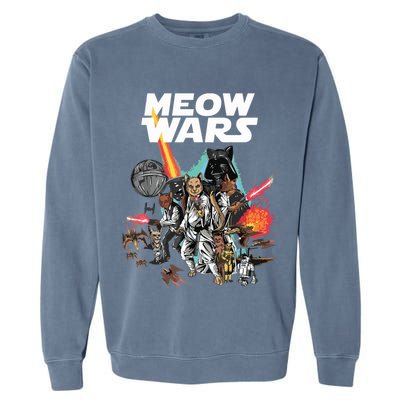 Cat Meow Wars Funny Cat Wars Cat Garment-Dyed Sweatshirt