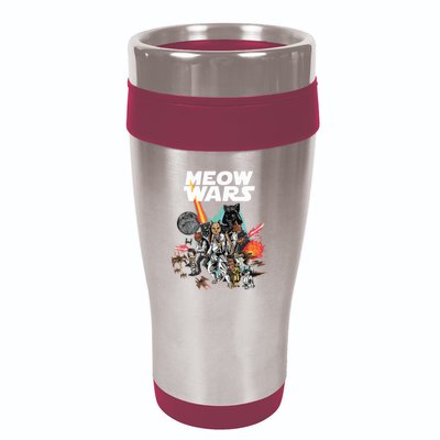 Cat Meow Wars Funny Cat Wars Cat 16oz Travel Tumbler
