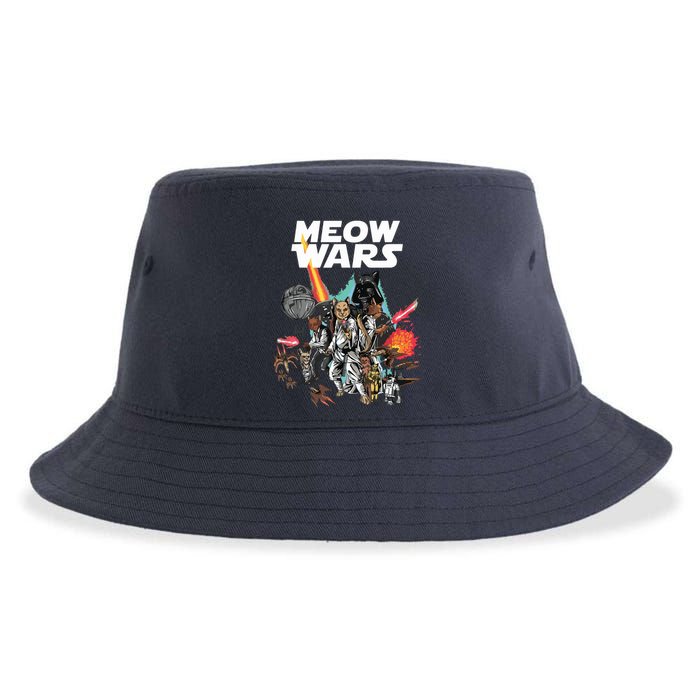 Cat Meow Wars Funny Cat Wars Cat Sustainable Bucket Hat