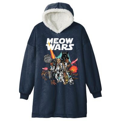 Cat Meow Wars Funny Cat Wars Cat Hooded Wearable Blanket