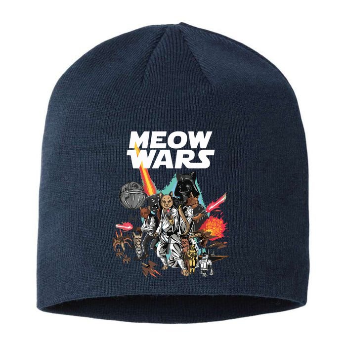 Cat Meow Wars Funny Cat Wars Cat Sustainable Beanie