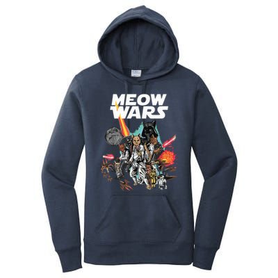Cat Meow Wars Funny Cat Wars Cat Women's Pullover Hoodie
