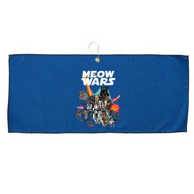Cat Meow Wars Funny Cat Wars Cat Large Microfiber Waffle Golf Towel