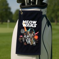 Cat Meow Wars Funny Cat Wars Cat Golf Towel