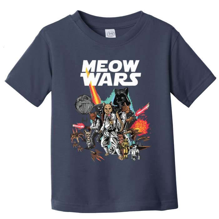 Cat Meow Wars Funny Cat Wars Cat Toddler T-Shirt