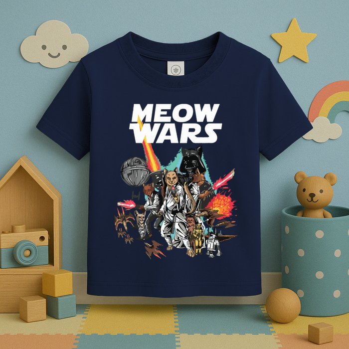 Cat Meow Wars Funny Cat Wars Cat Toddler T-Shirt