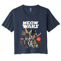 Cat Meow Wars Funny Cat Wars Cat Women's Crop Top Tee