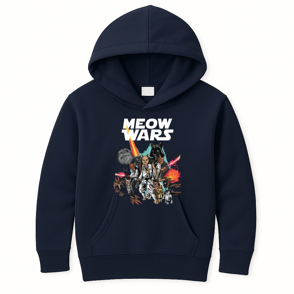 Cat Meow Wars Funny Cat Wars Cat Kids Hoodie