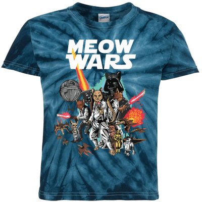 Cat Meow Wars Funny Cat Wars Cat Kids Tie-Dye T-Shirt