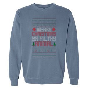 Christmas Merry Xmas Ya Filthy Animal Meme Lol Ugly Xmas Garment-Dyed Sweatshirt