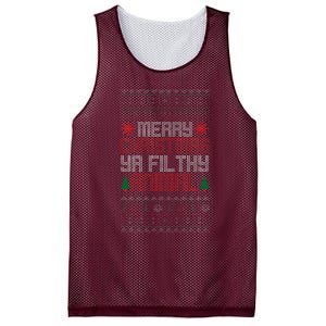 Christmas Merry Xmas Ya Filthy Animal Meme Lol Ugly Xmas Mesh Reversible Basketball Jersey Tank