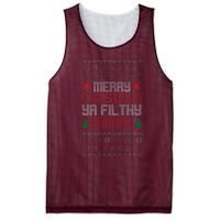 Christmas Merry Xmas Ya Filthy Animal Meme Lol Ugly Xmas Mesh Reversible Basketball Jersey Tank