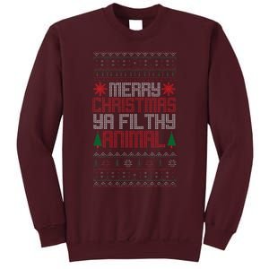 Christmas Merry Xmas Ya Filthy Animal Meme Lol Ugly Xmas Tall Sweatshirt