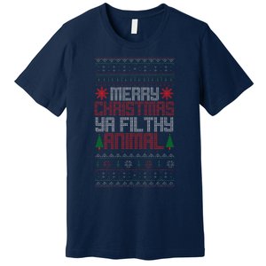 Christmas Merry Xmas Ya Filthy Animal Meme Lol Ugly Xmas Premium T-Shirt