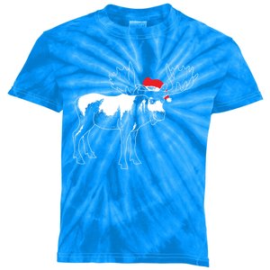 Christmas Moose Xmas Deer Animal Fan Hilarious Gift Kids Tie-Dye T-Shirt