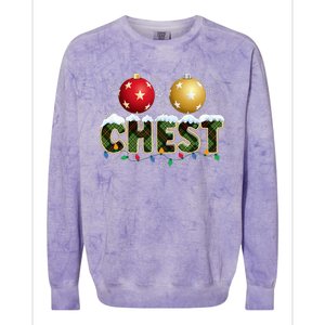 Chestnuts Matching Xmas Funny Christmas Couples Chest Nuts Colorblast Crewneck Sweatshirt