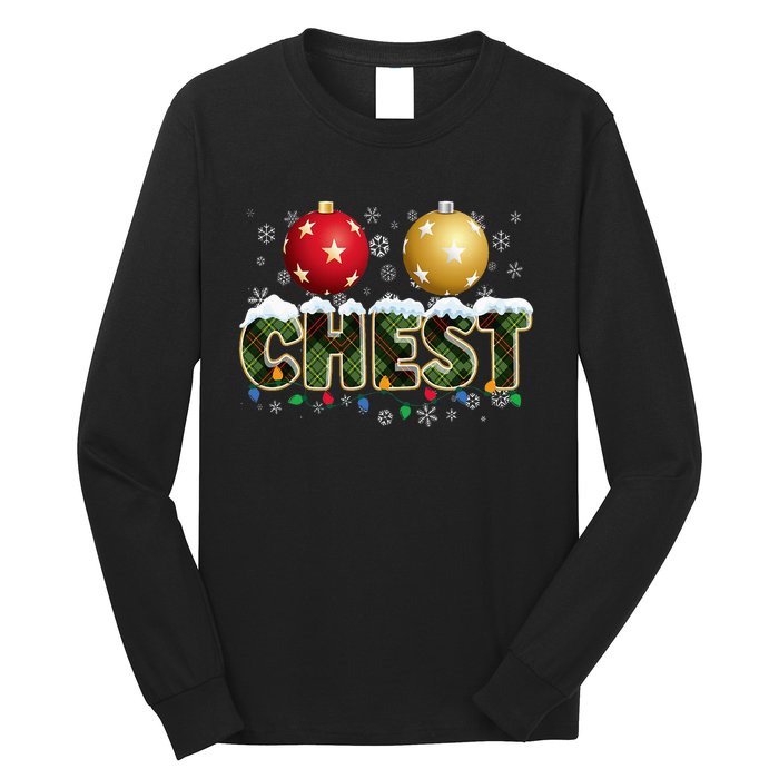 Chestnuts Matching Xmas Funny Christmas Couples Chest Nuts Long Sleeve Shirt