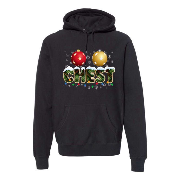 Chestnuts Matching Xmas Funny Christmas Couples Chest Nuts Premium Hoodie