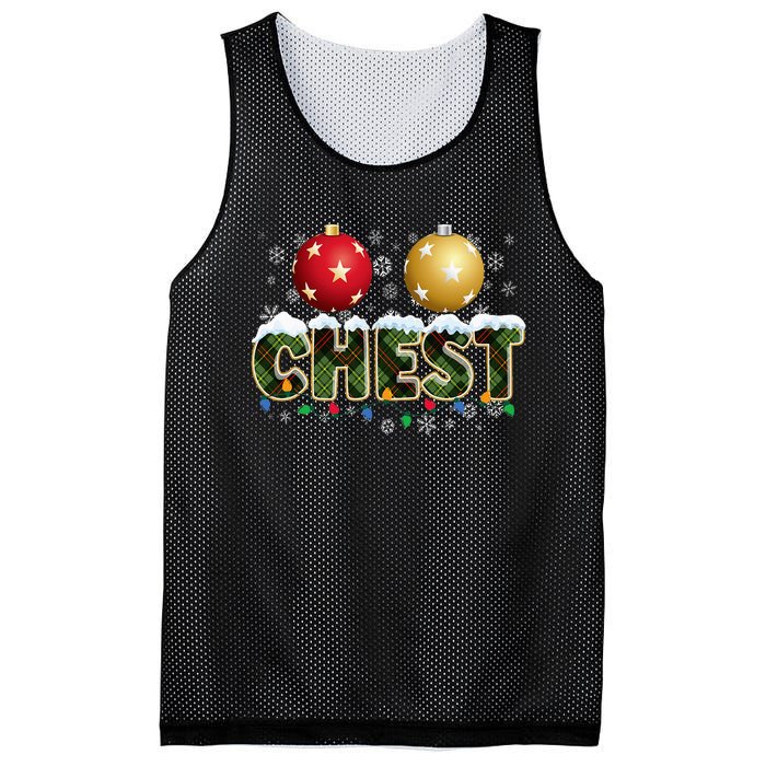 Chestnuts Matching Xmas Funny Christmas Couples Chest Nuts Mesh Reversible Basketball Jersey Tank