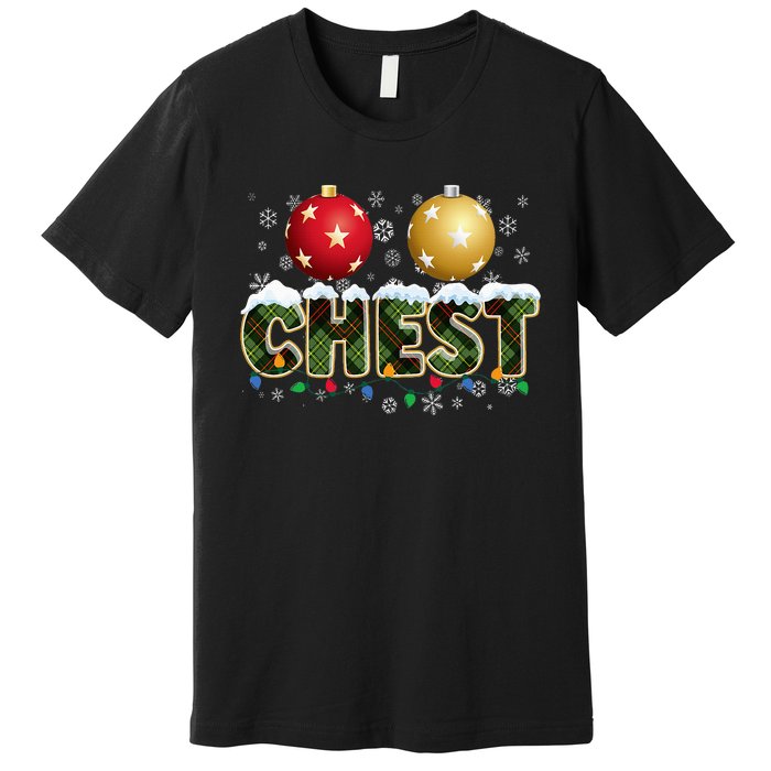 Chestnuts Matching Xmas Funny Christmas Couples Chest Nuts Premium T-Shirt