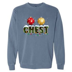 Chestnuts Matching Xmas Funny Christmas Couples Chest Nuts Garment-Dyed Sweatshirt