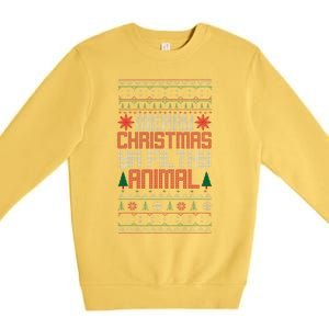 Christmas Merry Xmas Ya Filthy Animal Meme Lol Ugly Xmas Premium Crewneck Sweatshirt