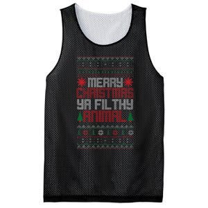 Christmas Merry Xmas Ya Filthy Animal Meme Lol Ugly Xmas Mesh Reversible Basketball Jersey Tank