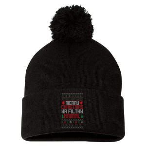 Christmas Merry Xmas Ya Filthy Animal Meme Lol Ugly Xmas Pom Pom 12in Knit Beanie