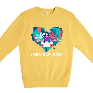 Conscious Mama Yoga Mom Gift Premium Crewneck Sweatshirt