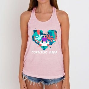 Conscious Mama Yoga Mom Cute Gift Women's Knotted Racerback Tank