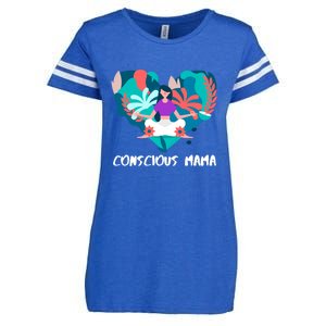 Conscious Mama Yoga Mom Cute Gift Enza Ladies Jersey Football T-Shirt